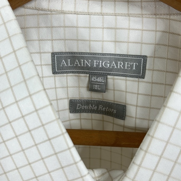 Alain Figaret Gridded Pocket Button Down Shirt Double Retors Size 18L - Picture 6 of 7